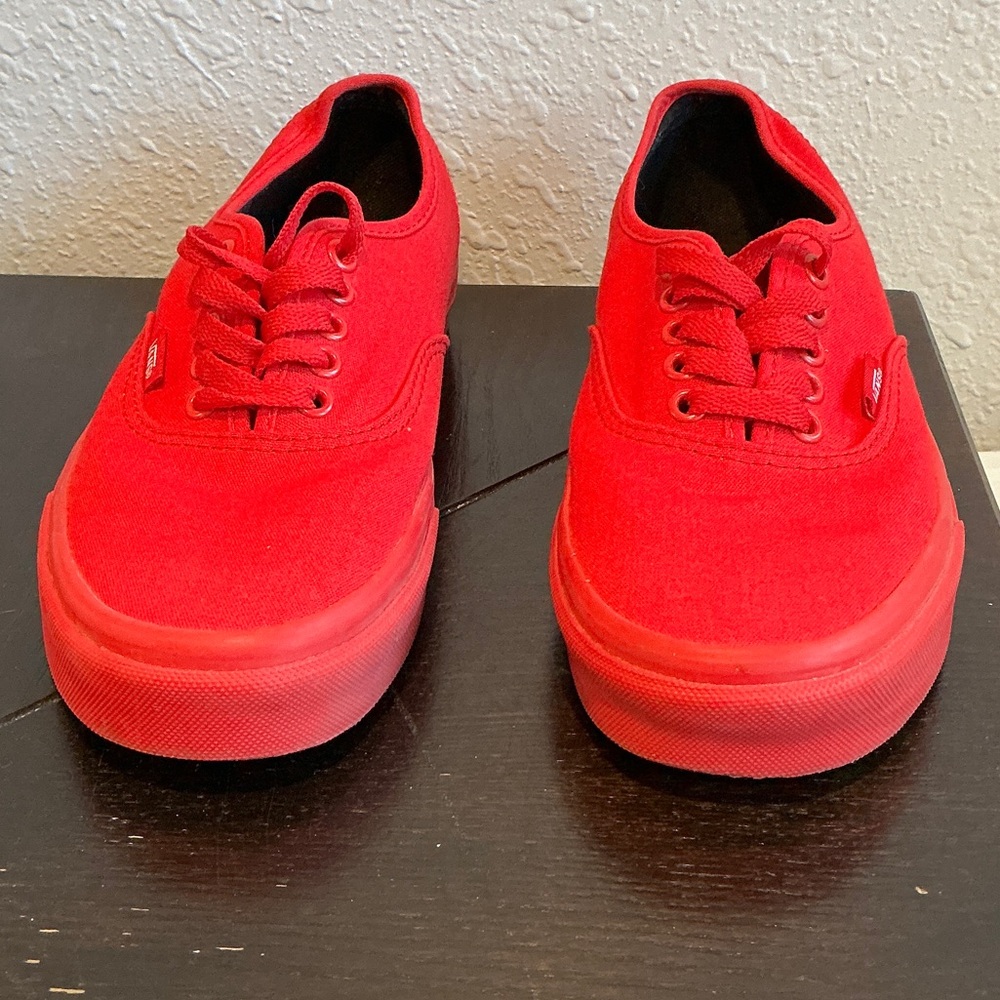 Vans Bold Red Lace-Up Sneakers Size 8.5